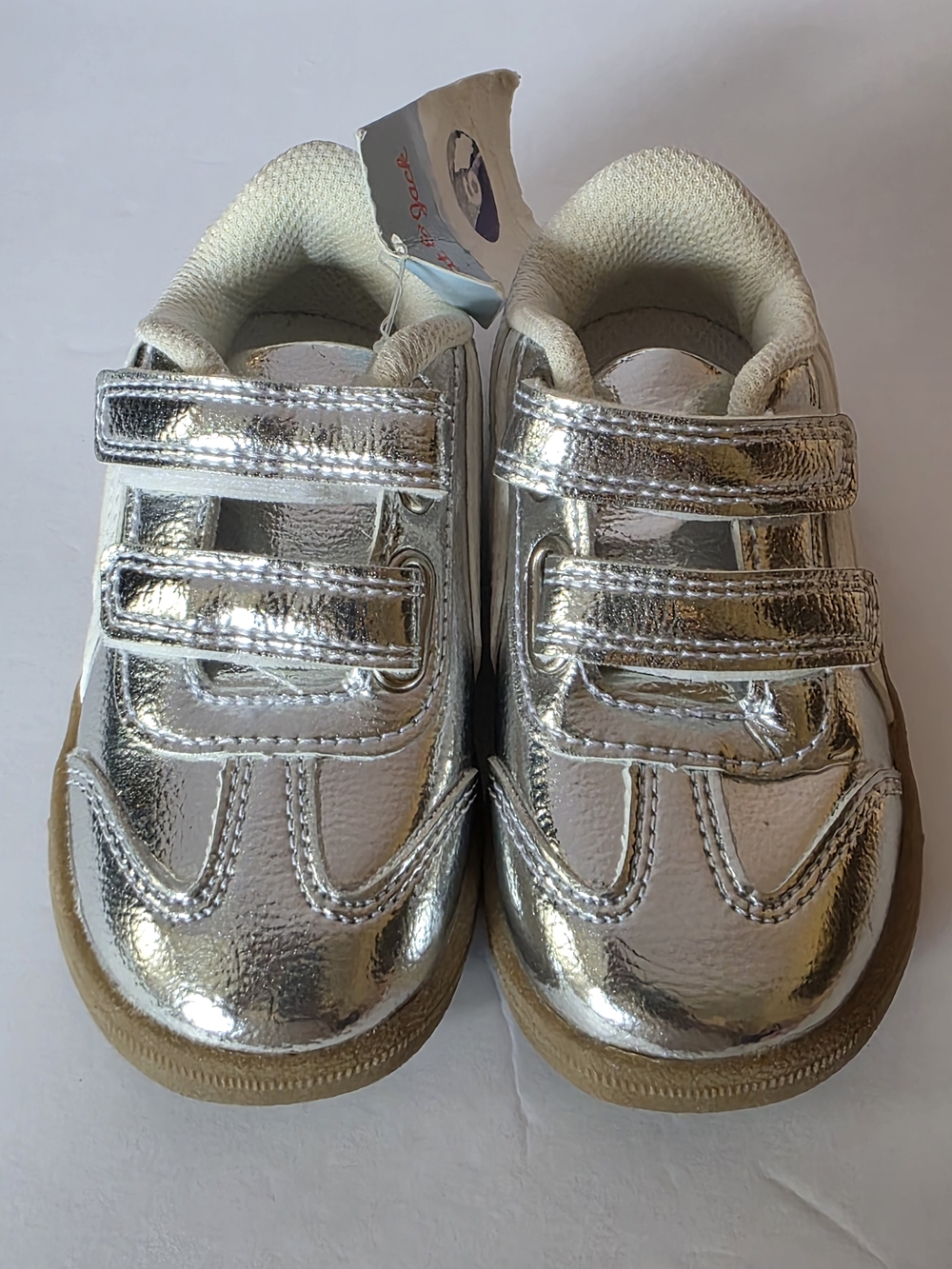 Cat & Jack Silver Metallic Velcro Sneakers for Kids
